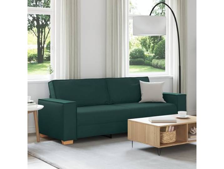 HEFZGDB Dunkelgrünes Sofa 3-Sitzer 180 cm Breite Stoffbezug Modernes Design Bequeme Sitzmöbel mit Stabiler Holzrahmen und Weichen Schaumkissen Langlebige Materialien für Wohnzimmer