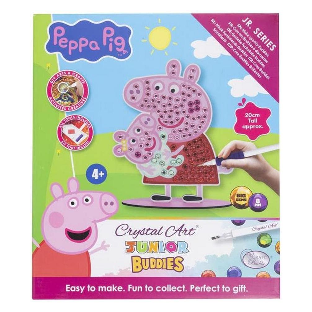 Craft Buddy Peppa & Evie, Crystal Art Junior Buddies XL, 20cm (CAJRBD-33PPP001)