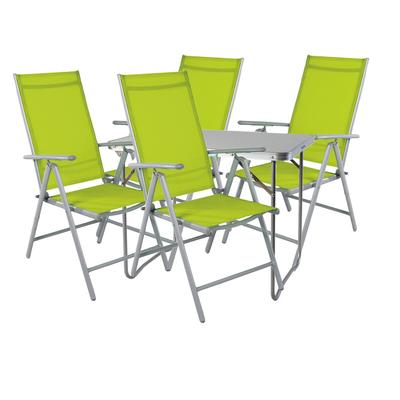 Mojawo 5-teiliges Campingmöbel Set Aluminium Textilen Lime