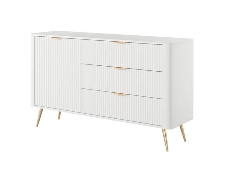 Sepro Meble Sideboard Weiss D3S, Weiß, 138.2x81.2x38 cm, Kleinmöbel, Kommoden, Sideboards