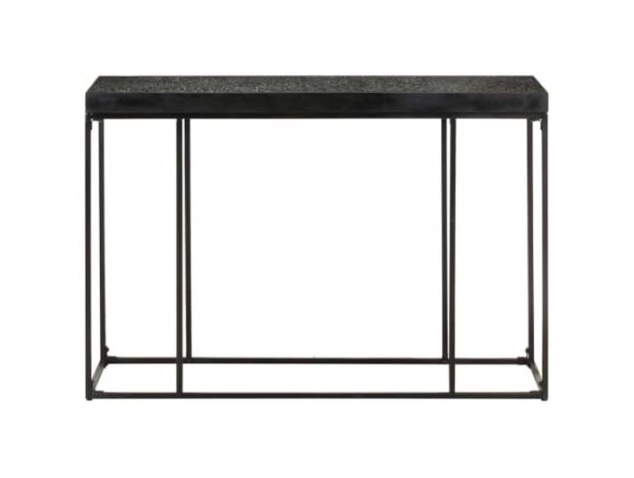Konsolentisch, schwarz, 110 x 35 x 76 cm, aus massivem Akazien- und Massives Akazien- und Mangoholz, schwarze Lackierung, pulverbeschichteter Stahl, geschnitzte Motive, Verwendung als