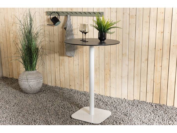 Garten Bartisch Belmont - Ø70 cm mit weißem Aluminiumgestell - Weiß - Luxusbetten24