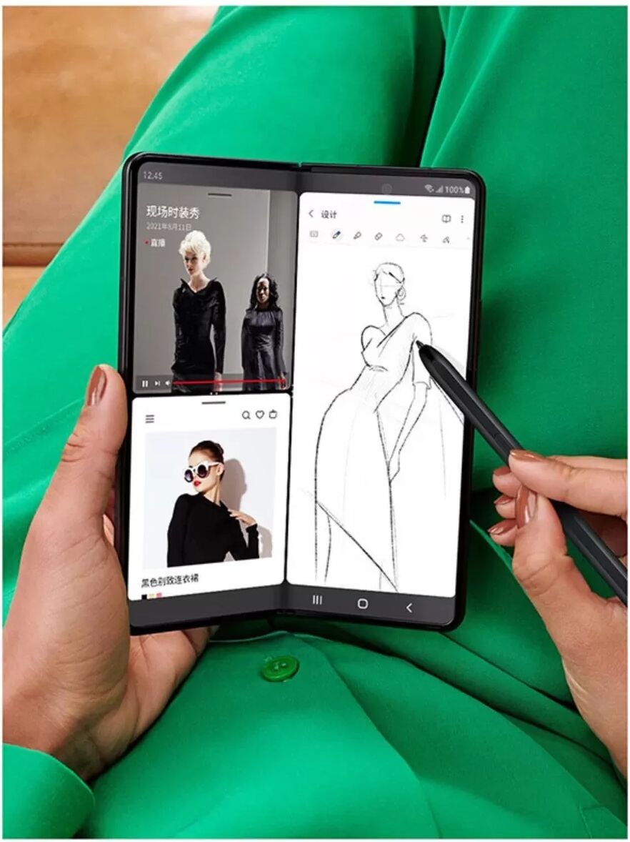 INF Stylet Compatible avec Samsung Z Fold3/Z Fold4/Z Fold5/Z Fold6 - Sensibilité à la Pression & Pointes Remplaçables