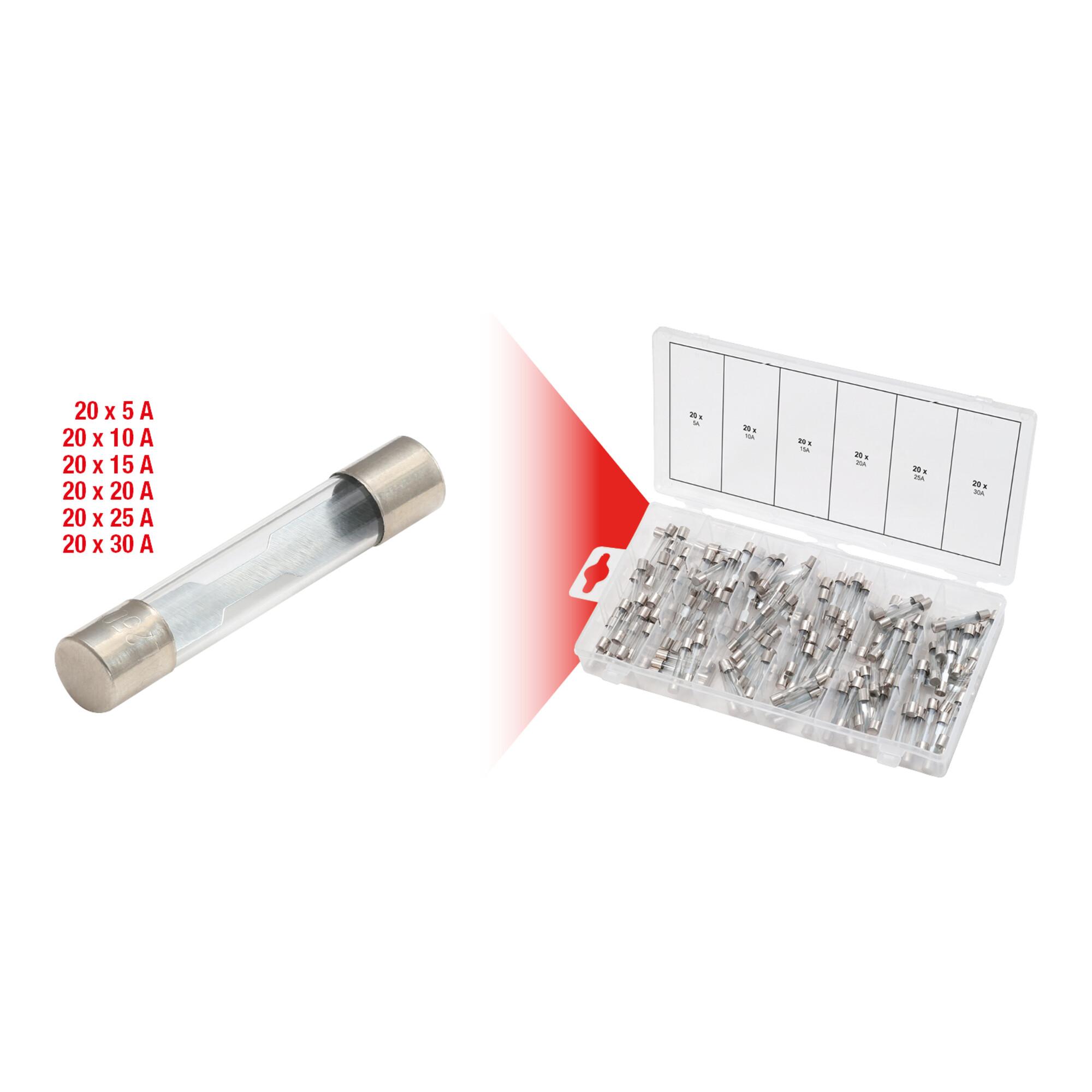 KS Tools Sortiment Glassicherungen, 5-30A, 120-teilig (970.0270)