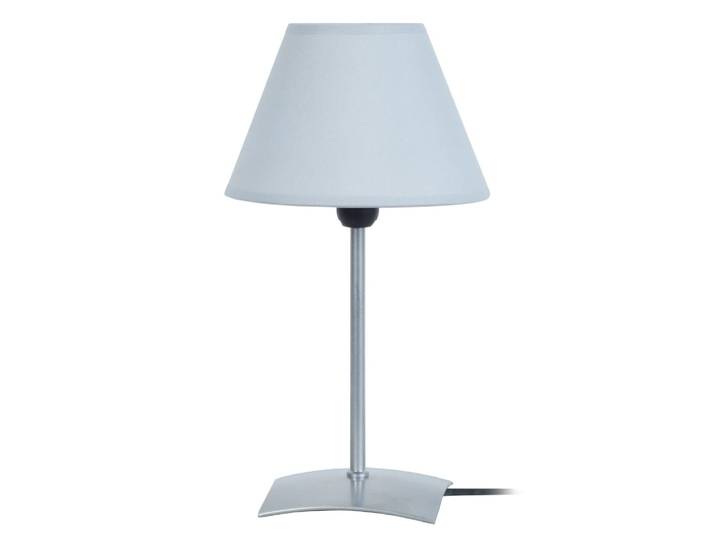 Lampe à poser métal aluminium abat-jour tissu gris
