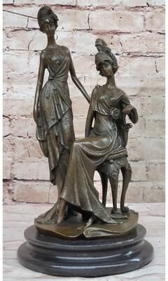 Bronzhaus Signed Original Mavchi Showgirls Follies Bronze Sculpture Art Deco Large Figurine