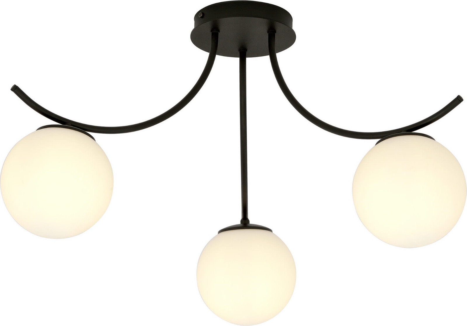 Emibig Lighting Plafondlamp Boston 1109/3, zwart/opal, 3xE14 40W