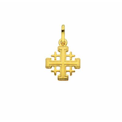 Kettenanhänger ADELIA´S "Damen & Herren 585 Gold Kreuz Anhänger Jerusalem", gold, Schmuckanhänger, Damen, Gelbgold 585 Gold, Gelbgold 585, Gold, Kettenanhänger, Goldschmuck für Damen & Herren