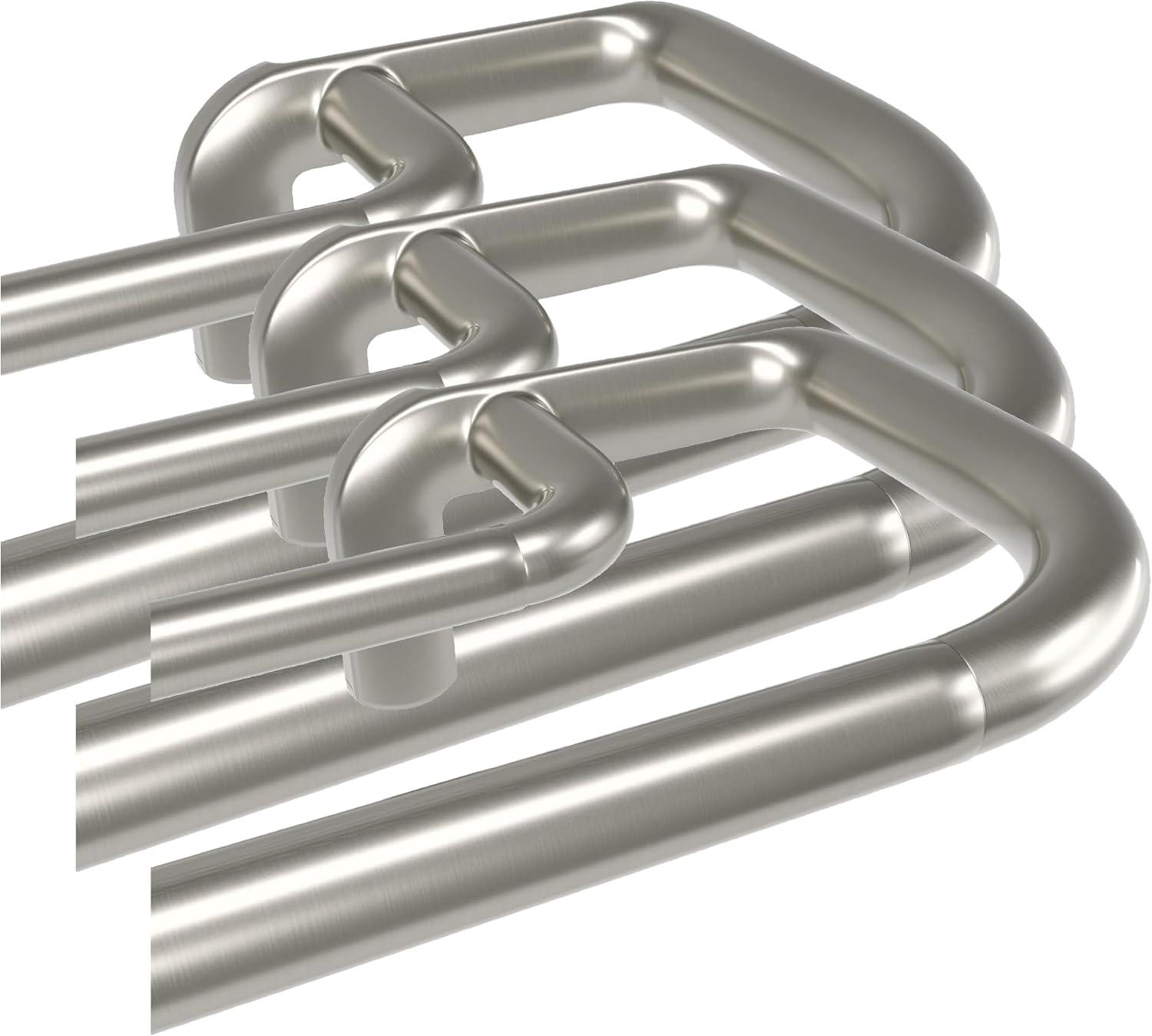 Twilight Doppel-Vorhangstangen-Set, Ausziehbare Vorhangstange mit Abgerundeten Enden für ideale Raumabdunkelung, 77-214 cm, D19mm, Nickel (Packung mit 3)
