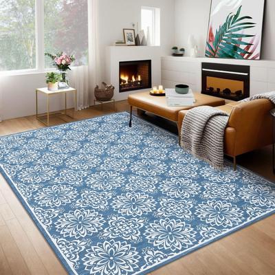 Garvee Traditional Damask Floral Print Area Rug