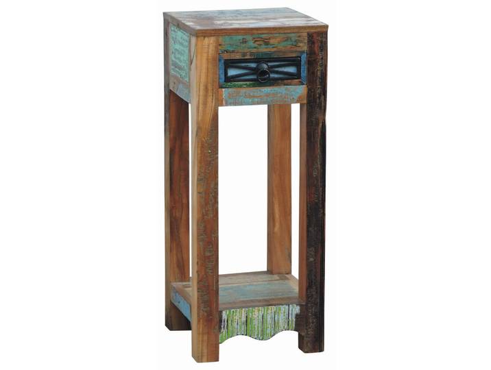 Landscape Beistelltisch, Mehrfarbig, Holz, Altholz, 1 Schublade(n) Schubladen, quadratisch, eckig, 30x75x30 cm, ISO 9001, Holzmöbel, Holztische, Beistelltische Holz