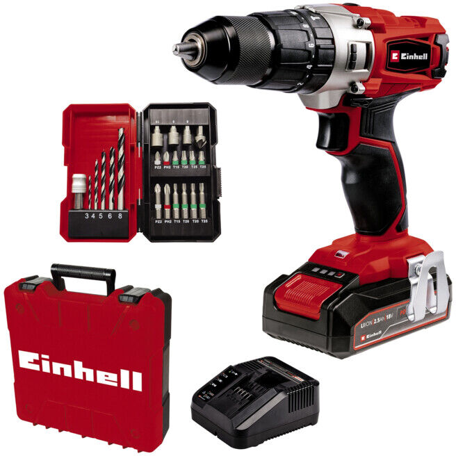 Einhell Perceuse-visseuse à percussion sans fil TE-CD 18/2 Li-i +22 (1x2,5 Ah) (4514220)