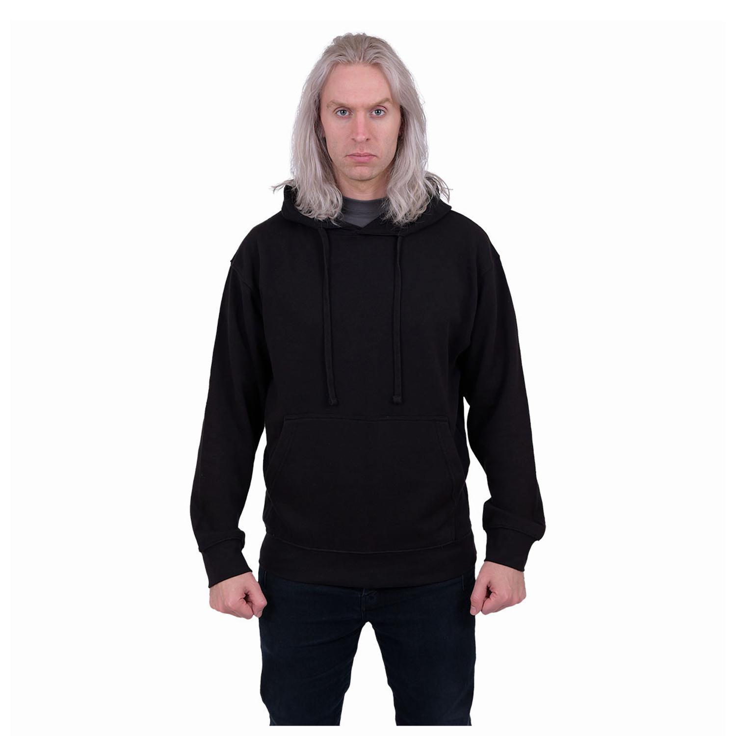 Spiral Unisex effen pull-over hoodie voor volwassenen (Zwart)