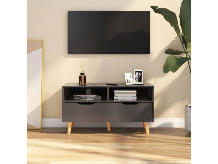 Cabinet TV - - Meuble TV pour Télévision - bois d'ingénierie - gris - 90 x 40 x 48 5 cm@yqq25j