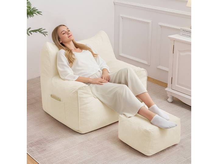 Chaises pouf avec Pouf carré en peluche, canapé pouf confortable en forme de chat pour adultes, grand canapé de lecture pour le salon