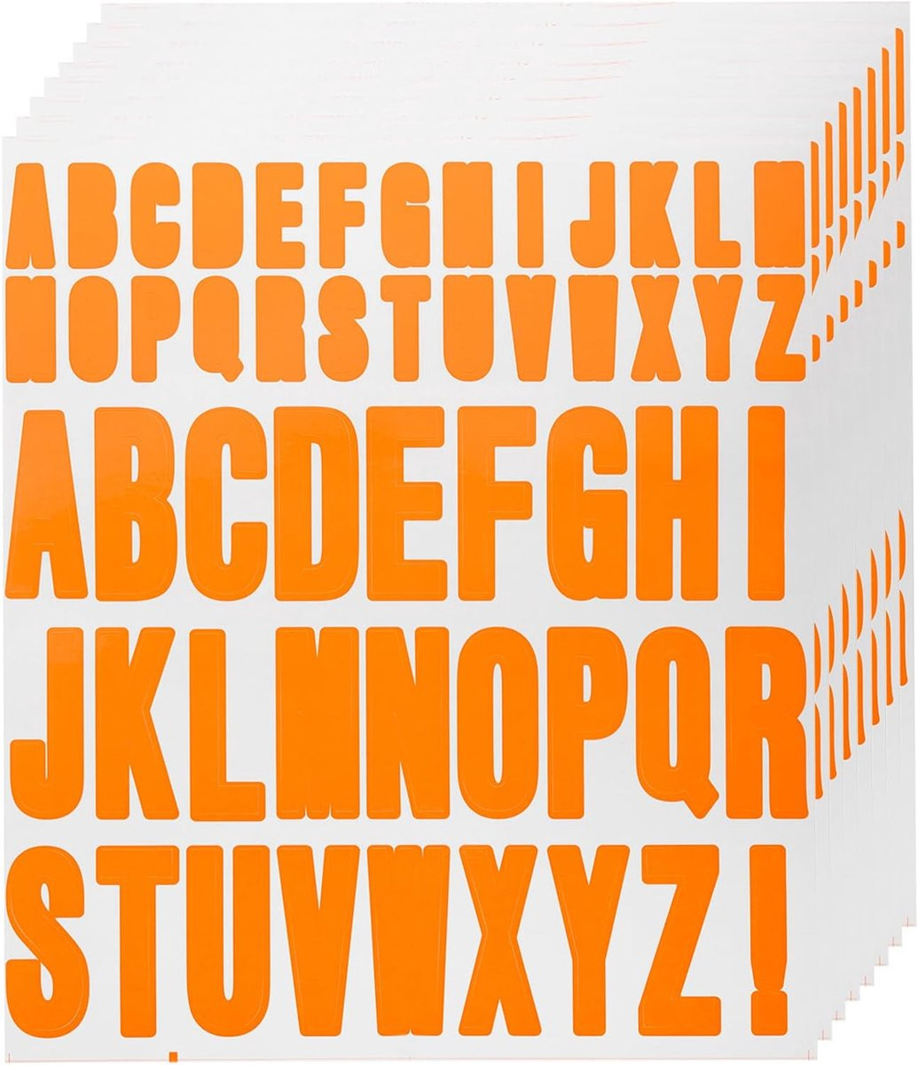 Alfabet Stickers - 8 Vellen Waterdichte Vinyl Letter Stickers voor Decoratie - Wit