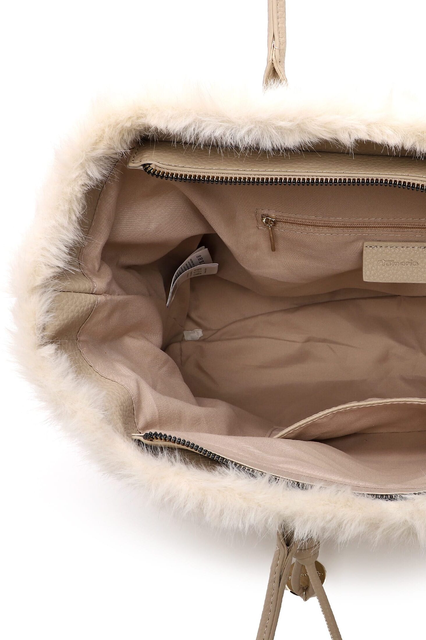 Shopper TAMARIS "Shopper TAS Martha", Damen, Gr. B/H/T: 46cm x 29cm x 13cm, beige (beige 400), Polyester, Taschen Shopper