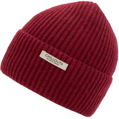 Beanie CHILLOUTS "Aiko Hat", Herren, rot, Strick, Obermaterial: 100% Polyester, Mützen Beanie, Unisex Rippstrick-Beanie für kühle Tage