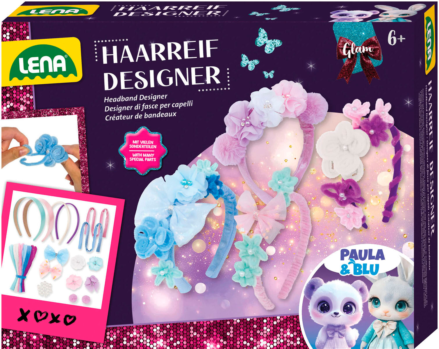 Kreativset LENA "Haarreif Designer", bunt, Kreativsets, Kinder, Kunststoff, Kreativset