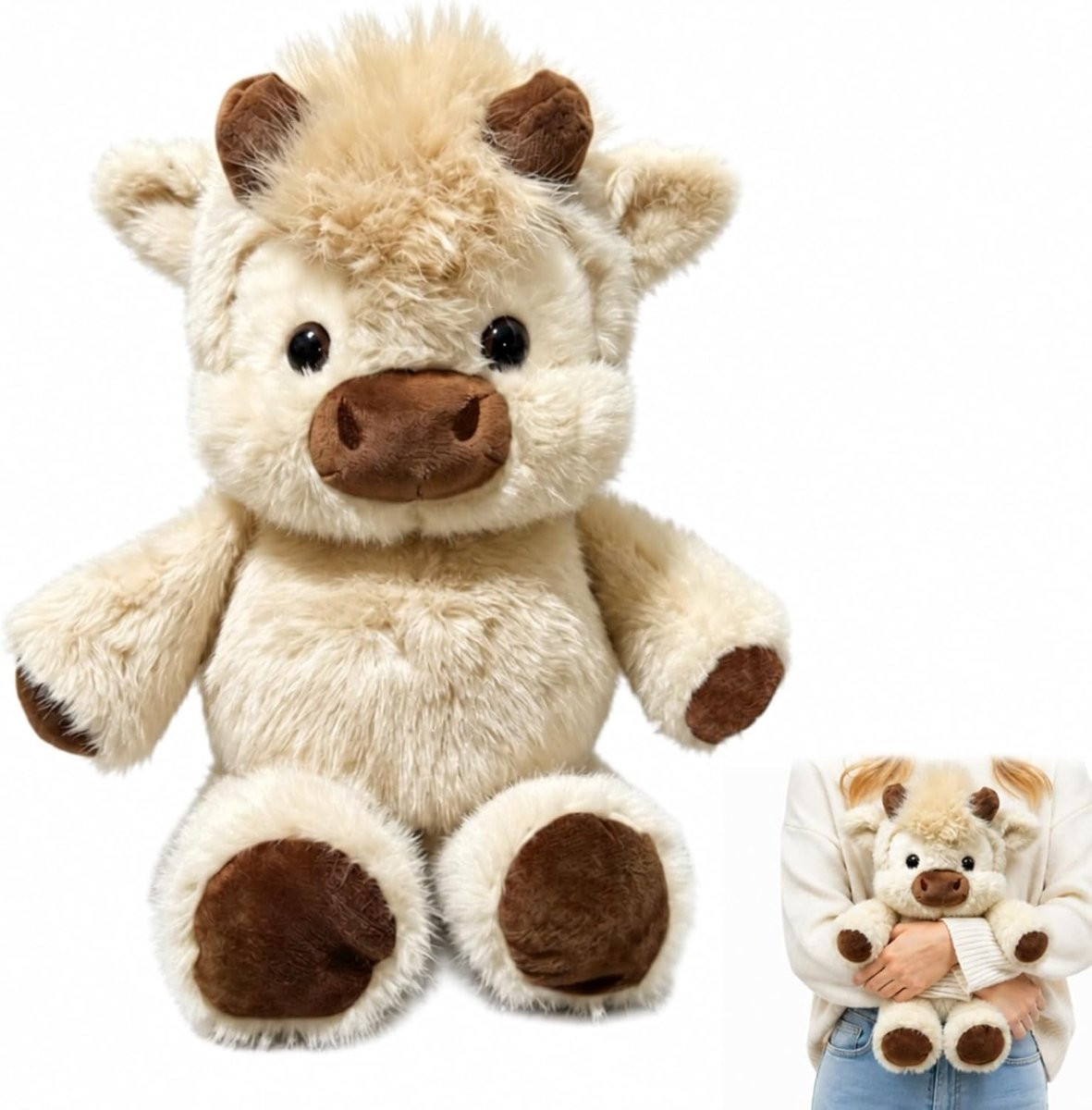 Pluche Highland Cattle knuffel voor kinderen en volwassenen