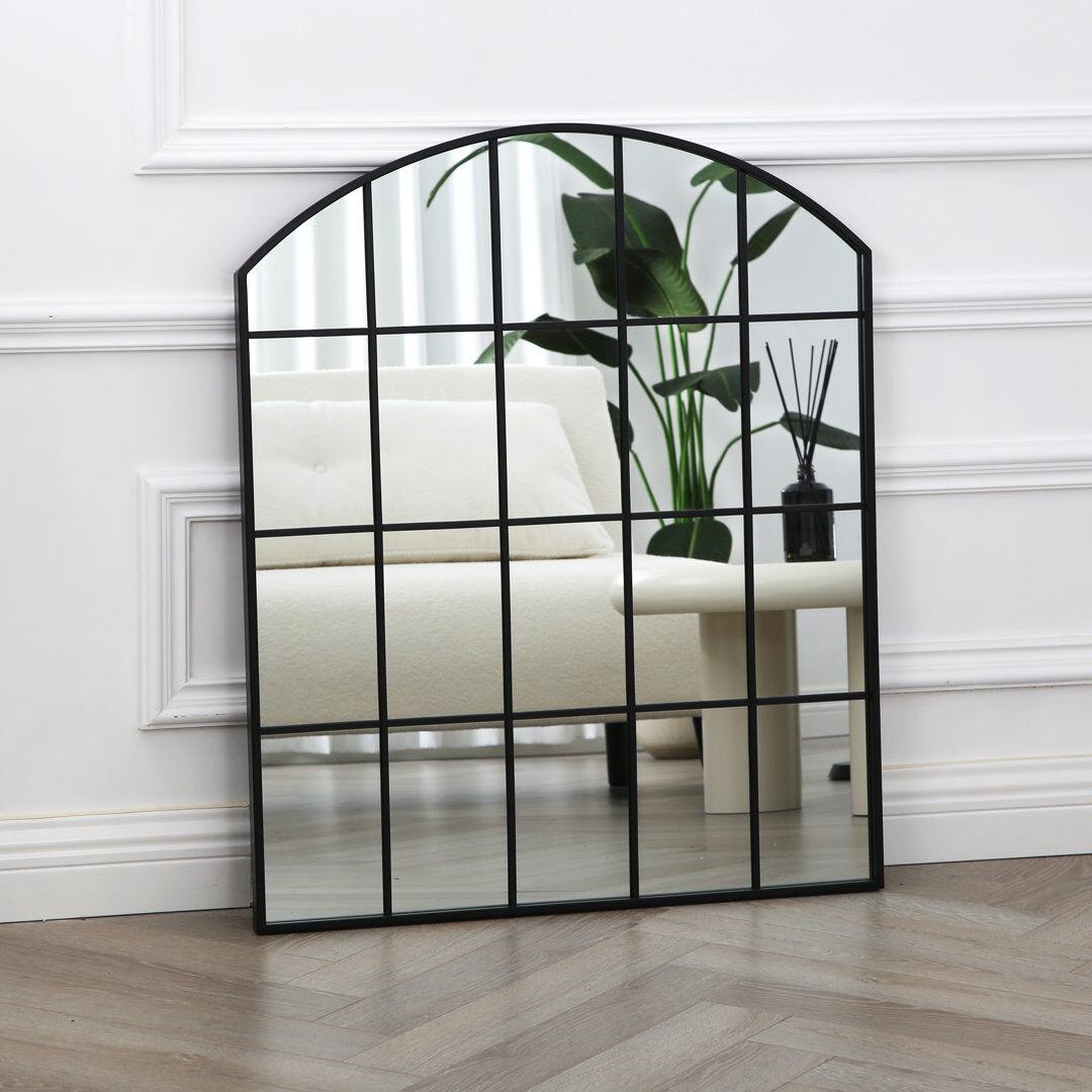 17 Stories Naquasia Arch Full Length Mirror Black 90cm H X 75cm W X 2cm D