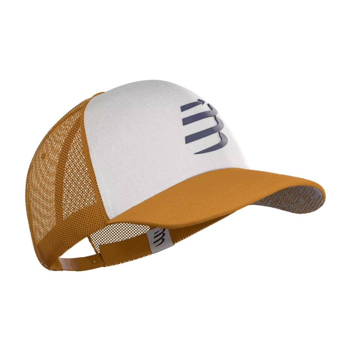 Boné Compressport Trucker Branco Laranja Unisex