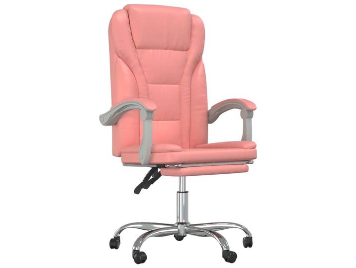 vidaXL Chaise de bureau avec fonction chaise longue rose similicuir