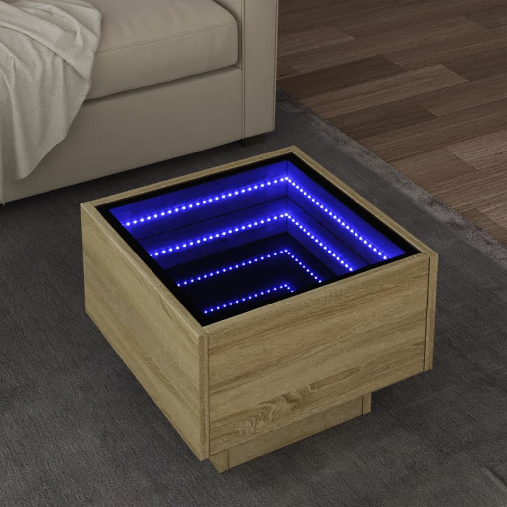 Metro Damaiah Square Side Table Sonoma Oak 30cm H X 40cm W X 40cm D
