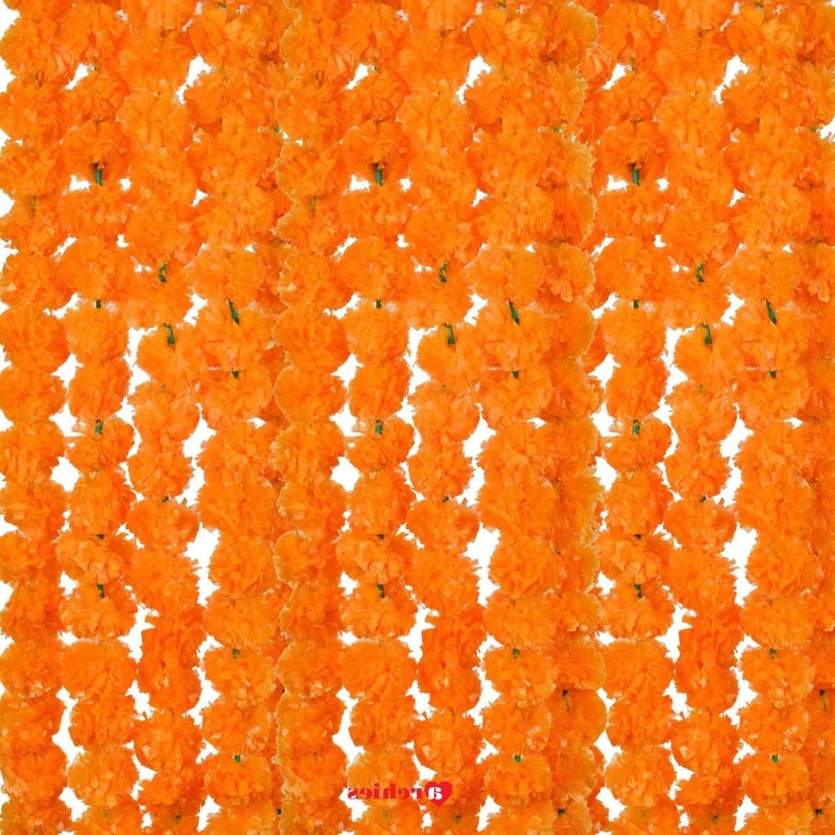 Set van 5 gele kunstbloemen slingers voor huisdecoratie