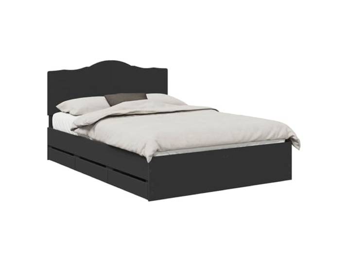 PUGYNBK Bettgestell schwarz 140 x 190 cm Holz Ingenieur Versteckte Aufbewahrung, robuste feste Leisten, einfache Montage, einfache Reinigung