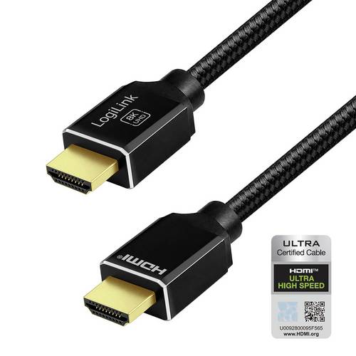 LogiLink HDMI AV Anschlusskabel [1x HDMI-Stecker - 1x HDMI-Stecker] 3m Schwarz