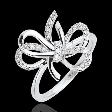 Edenly Ring Verspielte Schleife - Silber und Diamanten