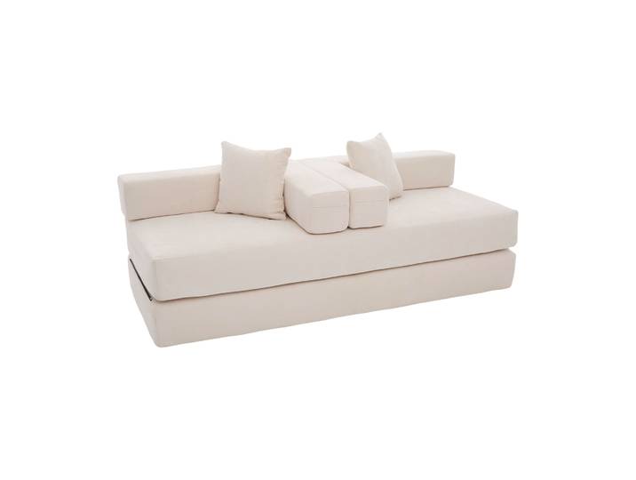 Elvmi Canapé Modulaire En Chenille Avec Poches Latérales Et Base Antidérapante\, Beige