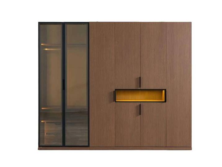 JVmoebel Kleiderschrank Eleganter Kleiderschrank aus hochwertigem Holz mit LED-Beleuchtung (1-St., Kleiderschrank) Made in Europa