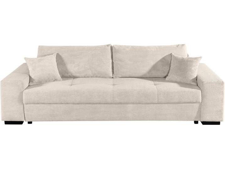 COLLECTION AB Schlafsofa Kreta, B: 248 cm, Liegefl. 137x195 cm, Schlaffunktion, Bettkasten & 2 Zierkissen, optional mit Topper