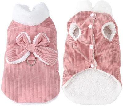 Uplift Essentials Fleece Lined Winter Corduroy Pet Vest pink m