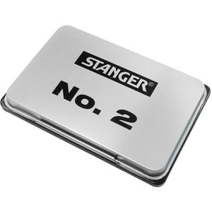 Stanger Stempelkissen No. 2, für Büro, schwarz, 11 x 7 cm, Metallgehäuse