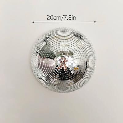 Inspire Select Wall Mounted Disco Ball Mirror Decor Metallic Half Sphere Mirror Ball For Home, Wedding & Party Wall Art 7.8 In