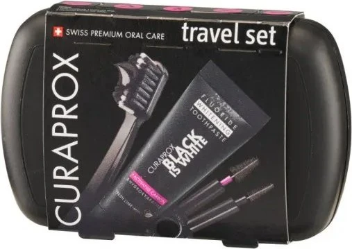 Curaprox black is white Travel-Set Zahnbürste 1 St
