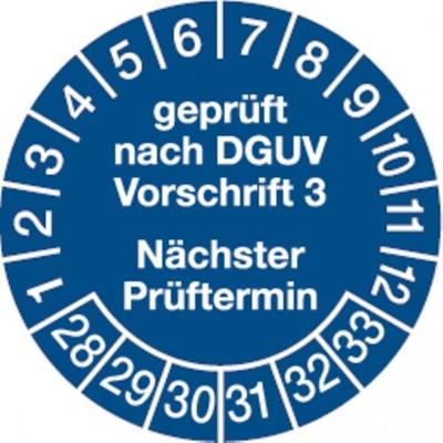 Dreifke® Prüfplakette nach DGUV Vorschrift 3 Nächster Prüftermin - 20 mm Folie selbstklebend, 10 St