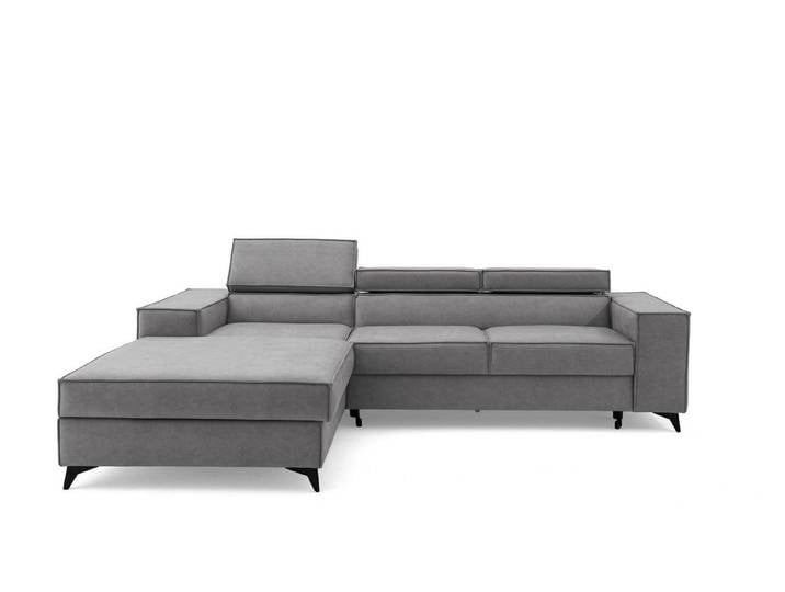 Muffo Ecksofa PURE S, Bettwäschebehälter, modernes Design, Verstellbare Kopfstützen, Gelegenheitsschlaf-Funktion