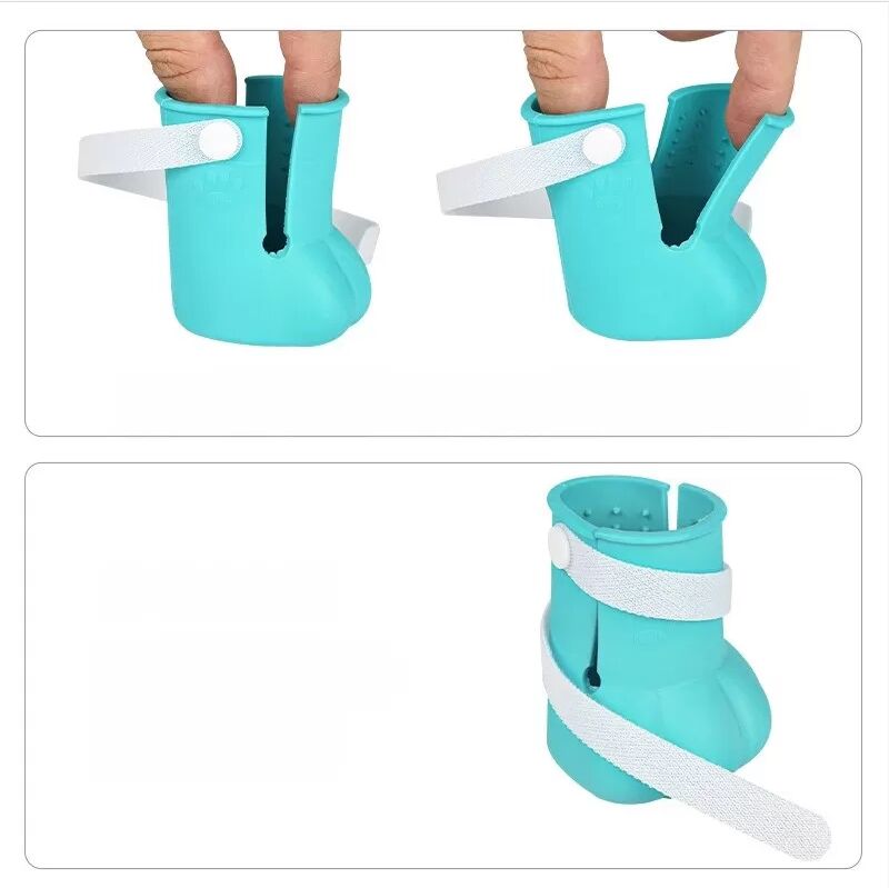 INF Anti-Drop Standfähige Easy-Drain Katzenpfotenschützer - 4 Stück, TPE-Material L Blau