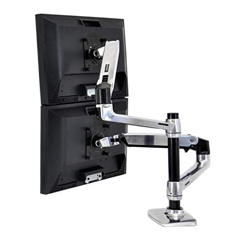 Ergotron LX Verticaal Stapelbare Dubbele Monitorarm - Voor 2 Monitoren tot 24 inch - Gepolijst Aluminium - 45-248-026