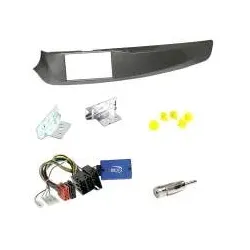 Einbauset 2-DIN Radioblende silber + Lenkradadapter für Alfa Giulietta (940) ...