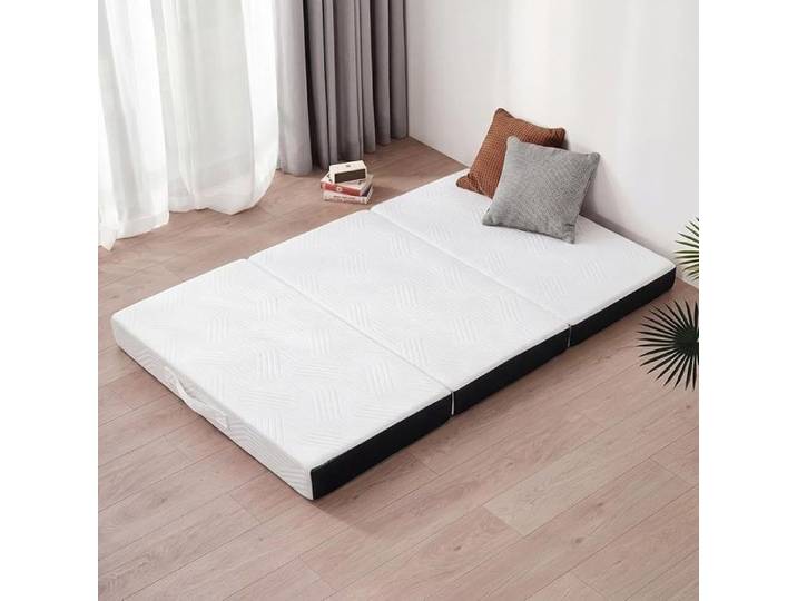 Matelas pliant matelas d'invité matelas pliable en 3 pièces matelas en mousse épaisse matelas pliable (140 × 195 × 10 cm B)