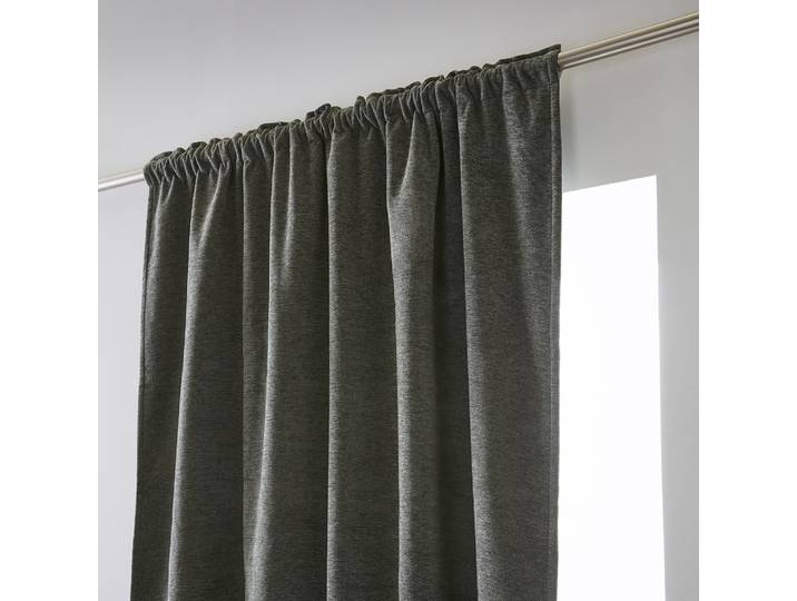 Rideau galon fronceur + polaire polyester romarin 140x260 cm