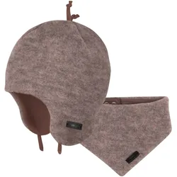 Pure 2-tlg. Set Wintermütze und Dreieckstuch, braun, 41
