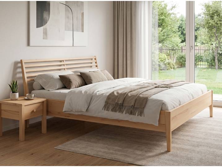 Bett Kernbuche „Luisa“ 180 x 190 cm Massivholz Buche