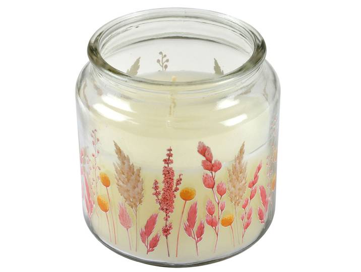 Duftkerze Blumenromanze, Stimmungskerze im Glas, pure Harmonie, Ø 10 x H 10 cm