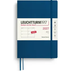 Leuchtturm 1917 Wochenplaner Softcover 2027 EN A5, indigo